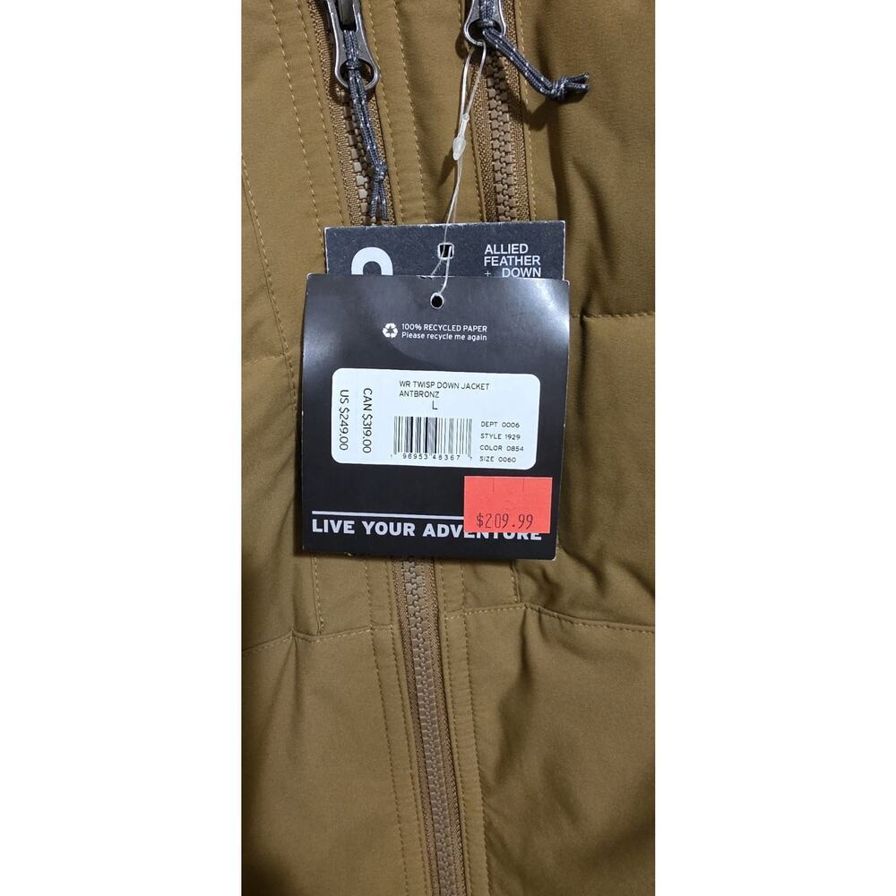 Eddie Bauer Jacket Womens Large Antique Bronze Twisp Down 650 Fill Sherpa Fleece - Picture 3 of 16